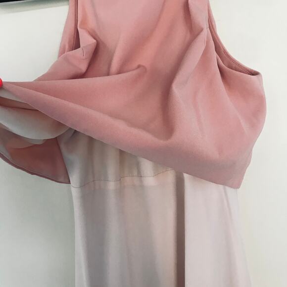 Jill Stuart BHLDN Iva Crepe Blush Pink Duo Two Tone Gown Maxi Dress Women Size 4 - Picture 5 of 9